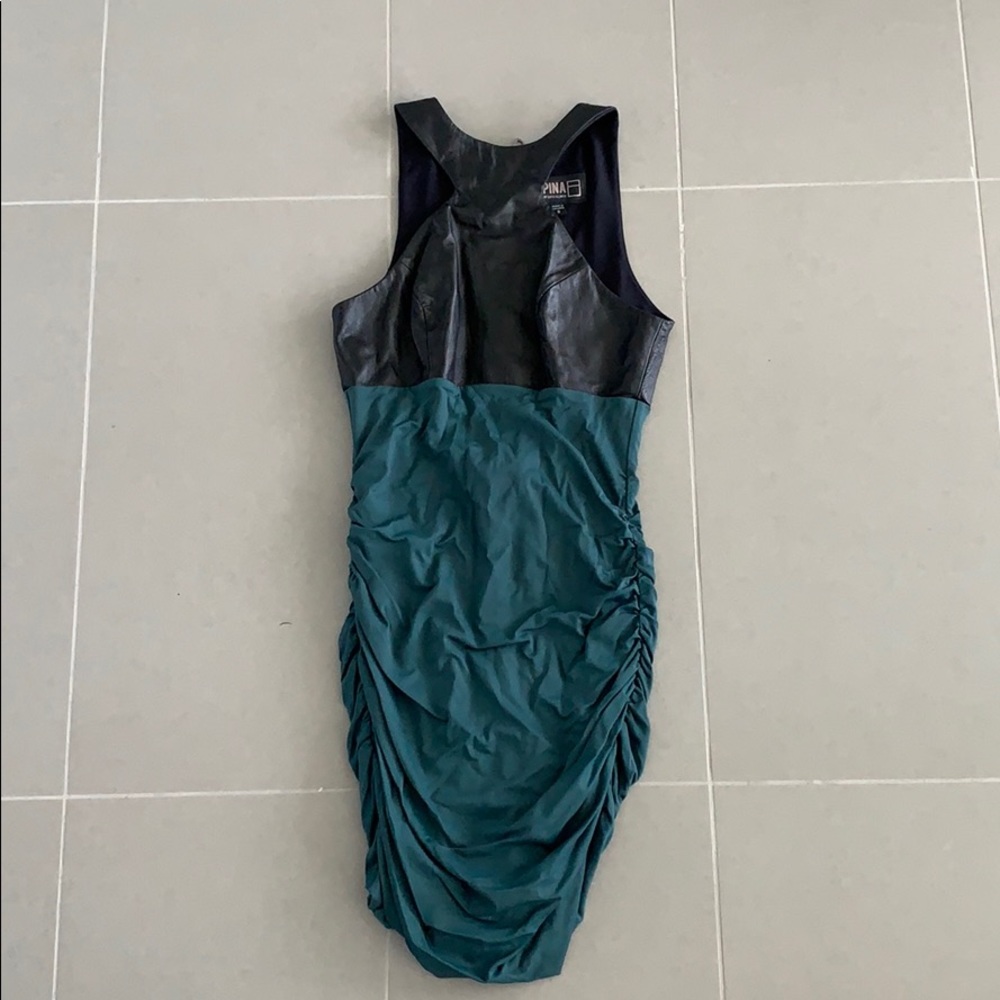 Dress with leather detail! Compliments body!